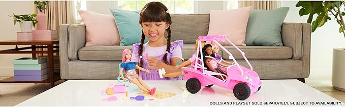 Barbie Mysteries: Beach Detectives Playset with Beach Buggy Toy Car & 10+ Accessories, Including Chair & Towel