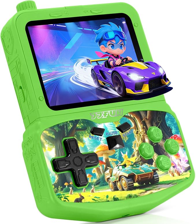 Retro Handheld Game Console for Kids, Built-in 220 Classic Games, 3.5'' IPS HD Screen, Portable Video Game Player with Rechargeable Battery, Perfect Travel Gift Toy for Boys Girls Ages 3-12 (Green)