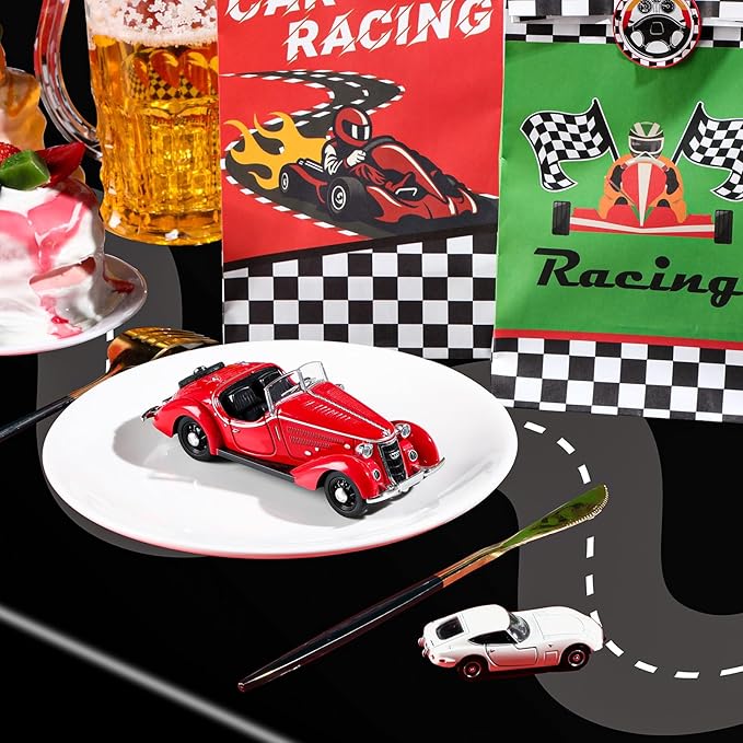Irenare 3 Pcs Racing Table Cloths Car Birthday Party Supplies 54 x 108 Inch Racetrack Table Runner Covers Disposable Rectangular Road Tablecloth for Kids Boy Car Theme Birthday Party Decor (Black)