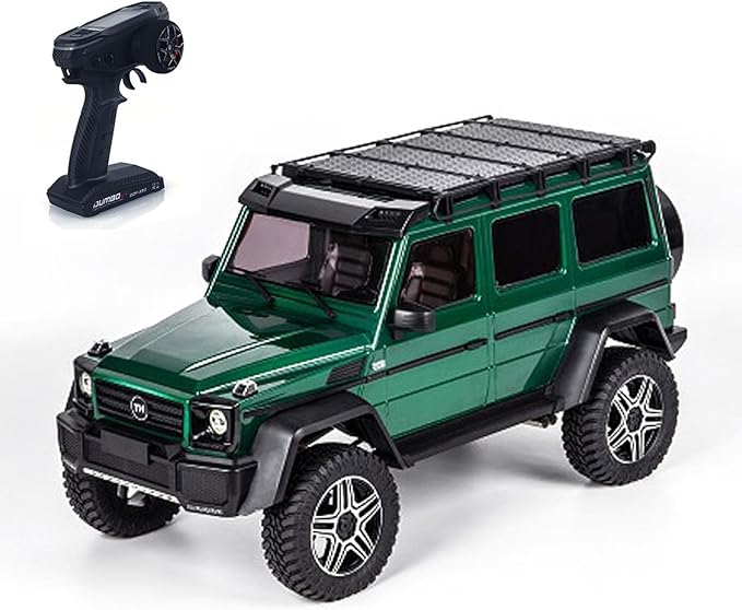 1/8 Remote Control Off Road Vehicle Portal Axle Differential Lock AWD 2Speed Gearbox 775 Brushed Motor PNP Model Crawler Car(Green)