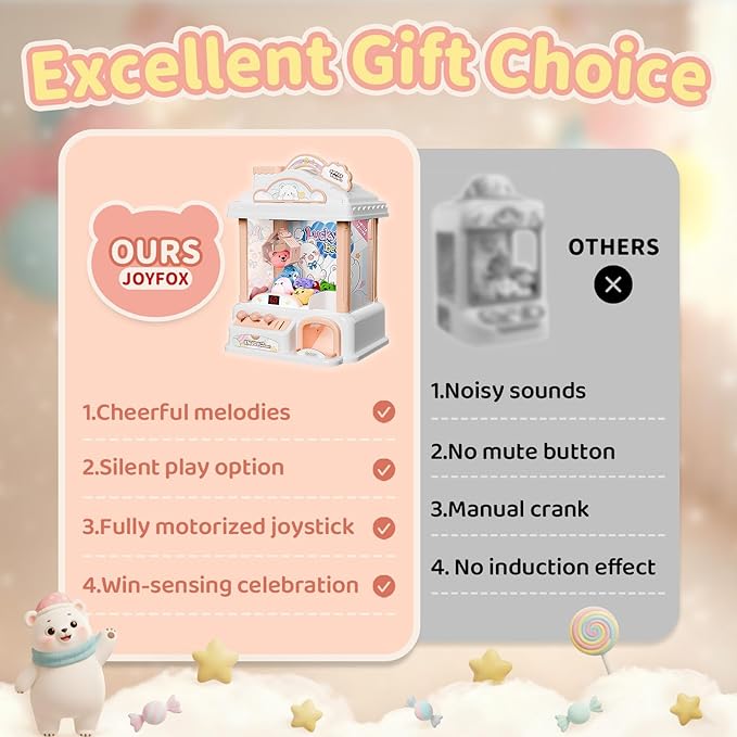 Claw Machine for Kids, Snow Bear Theme Mini Vending Machine for Girls Age 6-8, Candy Grabber Dispenser Toy Machine for Boys, Girl's Birthday Gifts for Age 3+, Fun Toys Perfect for Family, Party