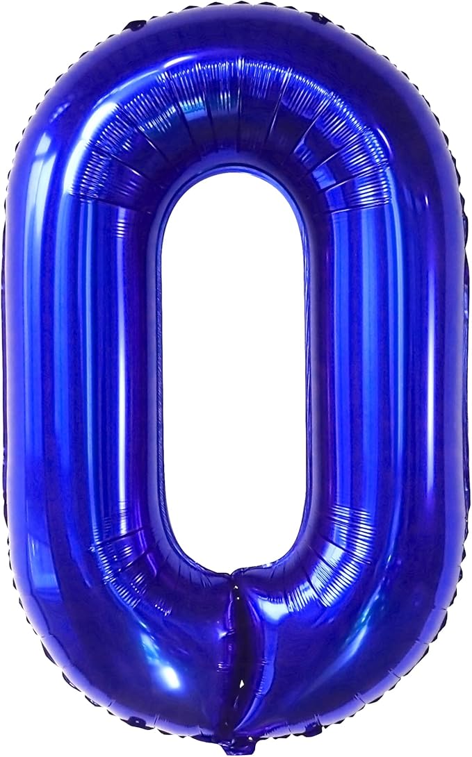 KatchOn, Giant Navy Blue Number 0 Balloon - 40 Inch | 0 Navy Blue Balloons | 0 Navy Blue Number Balloon, Blue Birthday Decorations | Mylar numbers, Make 10, 30, 50, 100 Balloon Numbers