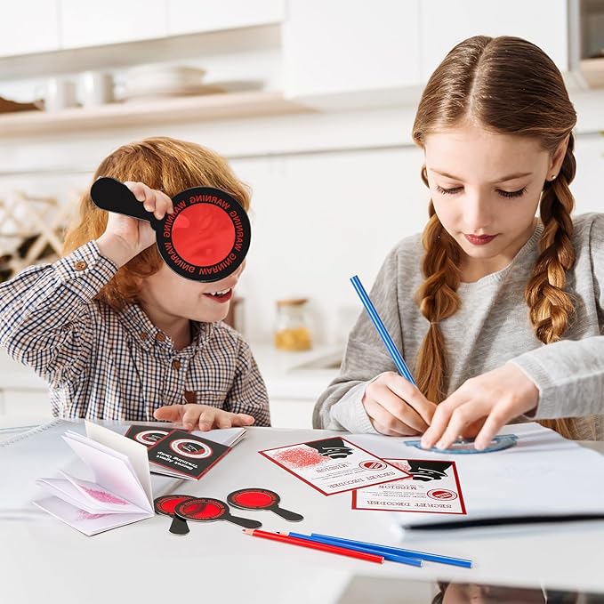 ReliThick 25 Sets Detective Party Favors Spy Secret Kit Escape Room Birthday Party Decoder with Agent Training Camp Notepads Cards Pens Treat Bags Stuffers Piñata Filler Classroom Prizes