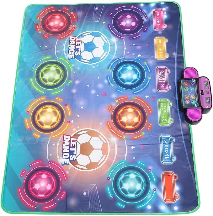 Keenso Double Player Dance Mat Interactive Challenging Levels Electronic Dance Mat, Dancing Game Pad for Kids, AA Battery X4, 105.5 X 80cm