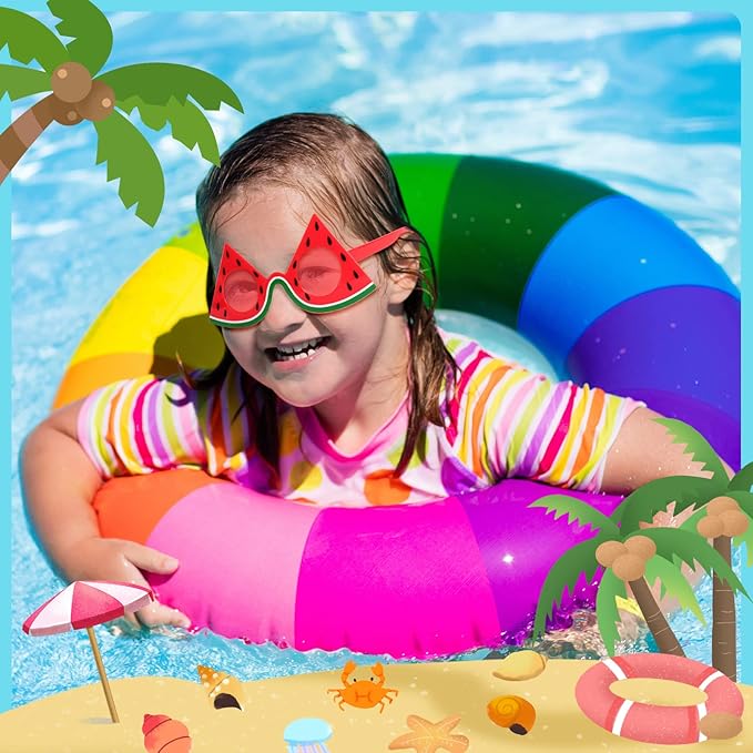 Stegosaurus 6 Pairs Novelty Party Sunglasses, Funny Luau Party Sunglasses Hawaiian Tropical Glasses Beach Themed Party Supplies Decoration