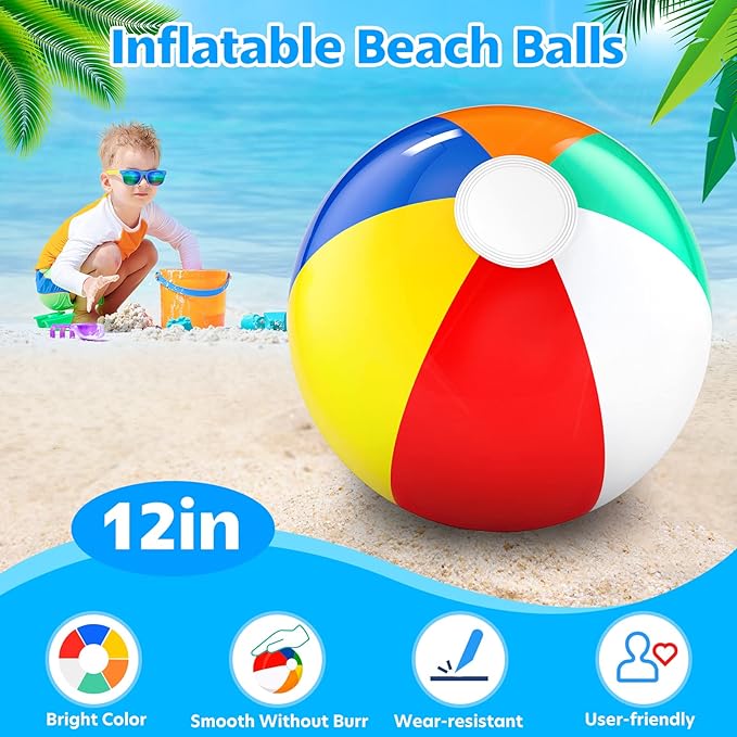 Pool Party Favors and Beach Party Favors - 120 PCS Party Bag Stuffers for Kids Including Beach Balls, Kids Sunglasses Bulk, Bubble Wands, and More for Beach Pool Party Favors, Birthday Party Supplies
