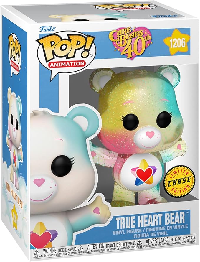 Funko Pop! Animation: Care Bears 40th Anniversary - True Heart Bear with Translucent Glitter Chase (Styles May Vary)