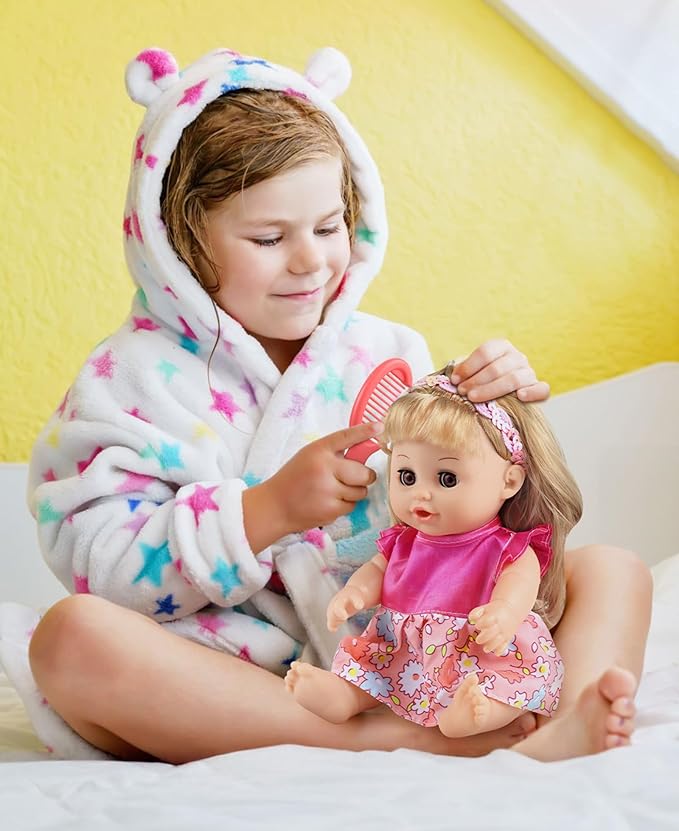 GAGAKU Baby Doll with Hair, 12" Baby Dolls for Girls 3 4 5 6 Years Old, Baby Doll for Toddlers Kids, 12 Inch Baby Dolls with Accessories