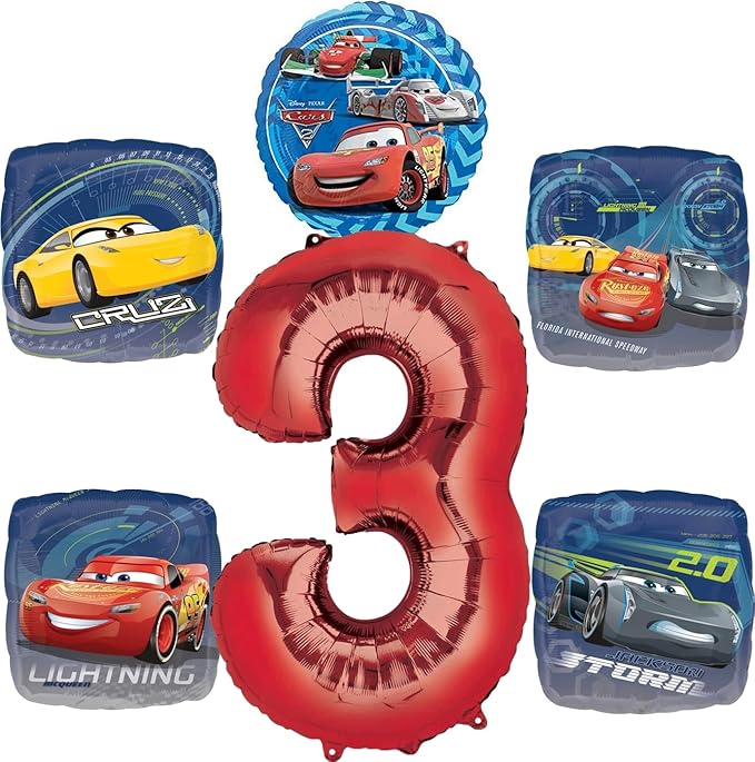 Cars 3rd Birthday Party Supplies Balloon Bouquet Decorations