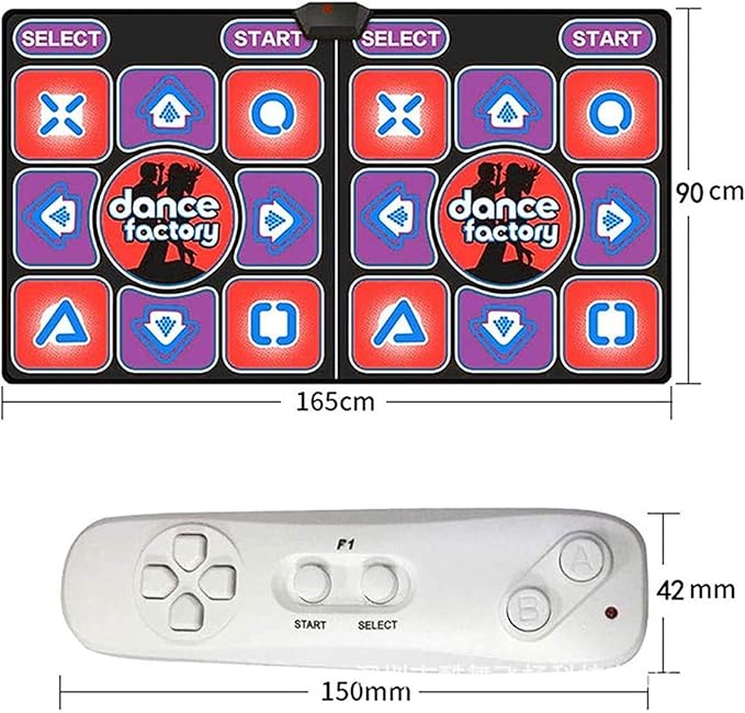 Dance Mat for Kids Adults Women,Non-Slip Wireless Dancer Step Pads with 150 Games and AUX Music,Multi-Function Games&Levels,Sense Game for PC TV for 2&1 Person (B)