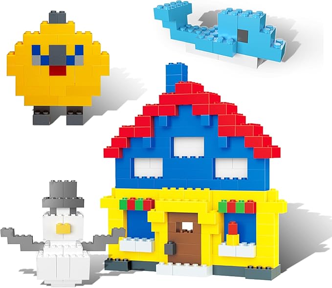 PicassoTiles 2250 PCs Building Block Tiles Creative Shapes to Enhance Imaginative Play Unique Set to Build Houses Animals Dinosaurs and More Vibrant STEM Toys Washable for Learning Education Ages 3+