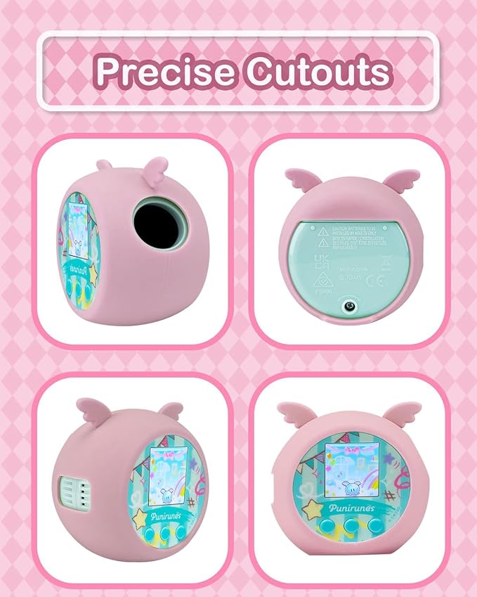 Silicone Case Compatible with Punirunes Interactive Digital Toy - Protective Sleeve with Lanyard (Case Only)-Pink