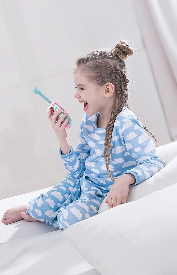 LEXiBOOK, Unicorn, Digital Walkie-Talkies for Children, 1.2 Miles Transmission Range, Morse Light Function, Belt Clip for Transport, Battery, Pink, TW25UNI