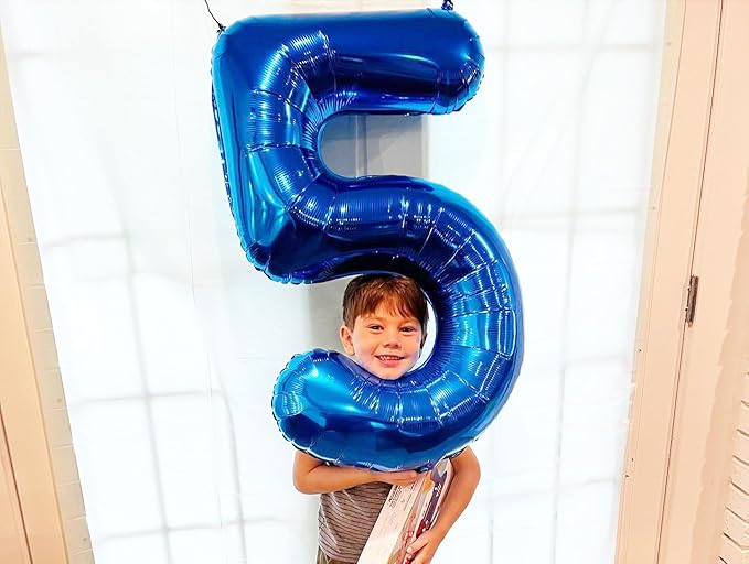 Navy Blue 5 Balloon, Number Balloon 40 Inch, Blue Party Supplies, 5th Birthday Balloon Decorations, 5 Number Balloons, Number 5 Balloon
