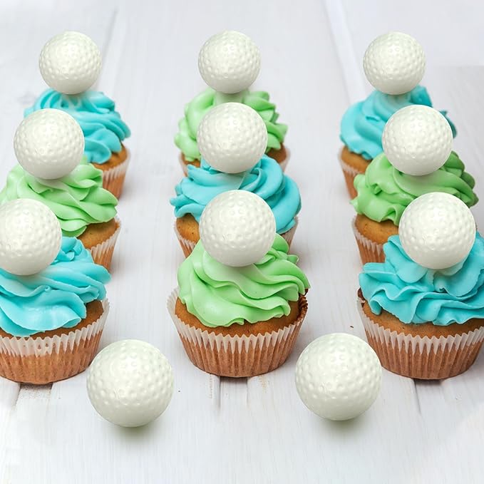 Golf Ball Cake Topper Decorations Mini Golf Ball CupCake Decorations for Golf Sport Birthday Supplies (Style 03)