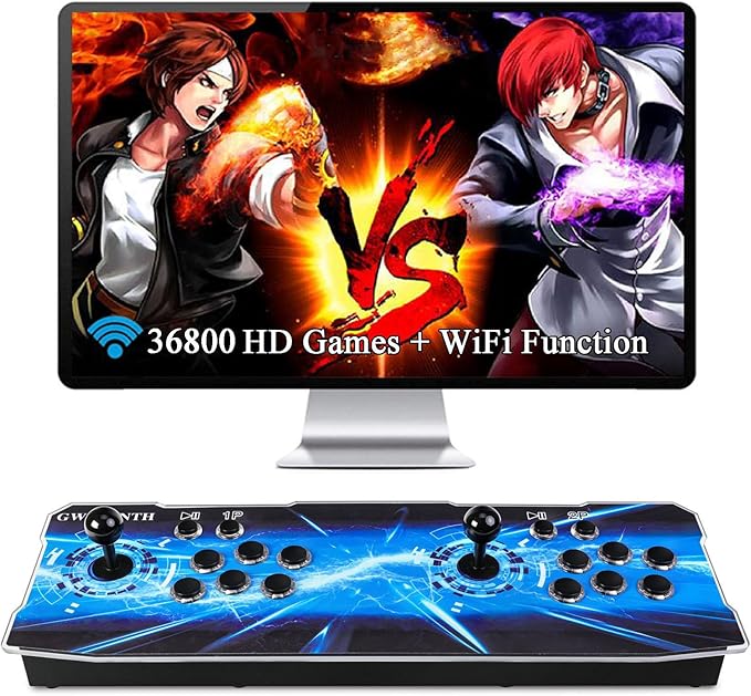 GWALSNTH 3D Pandora Box 18S Pro Arcade Games Console, 36800 in 1 HD Video Game Machine,Plug and Play Games at Home,WiFi Function