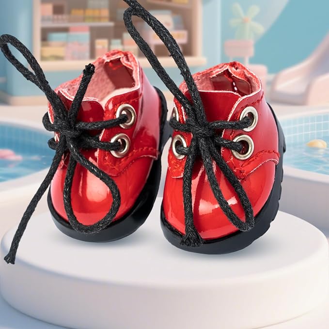 15-17cm Doll Shoes for 15-17cm Doll Boots, 6.7 inch Doll Shoes Accessories Easter Gifts (red)