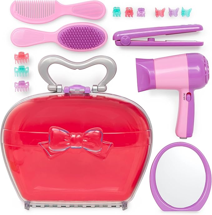 Battat – Play Circle – Hair Dryer with Sounds & Air – Carrying Case – Salon Accessories – Pretend Play Toys – Beauty Shop – 3+ Years(15 Pieces)