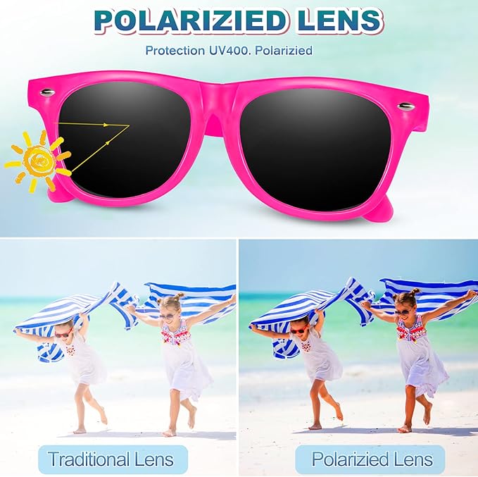 GINMIC Kids Sunglasses Party Favors, 12Pack Neon Sunglasses for Kids, Boys and Girls, Great Gift for Birthday Party Supplies, Beach, Pool Party Favors, Fun Gift, Party Toys