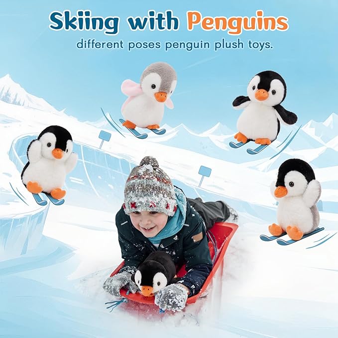 MaoGoLan 8 Pack Penguin Plush Toys 10 inch Arctic Stuffed Animals Bulk for Kids Girls Easter Stuffed Penguin Party Favors Classroom Decorations Stuffy Gift Basket Stuffers