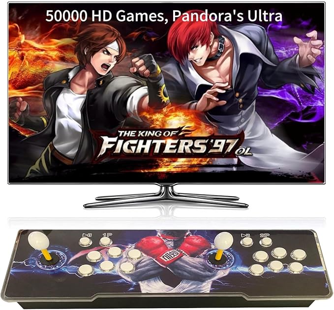 FVBADE [50500 in 1 Pandora Ultra Pandora Box Retro Games Arcade Game Console with Two Separate Host for PC & Projector & TV 3D Games 1-4 Players Category Favorite List Save/Search/Hide/Pause Game