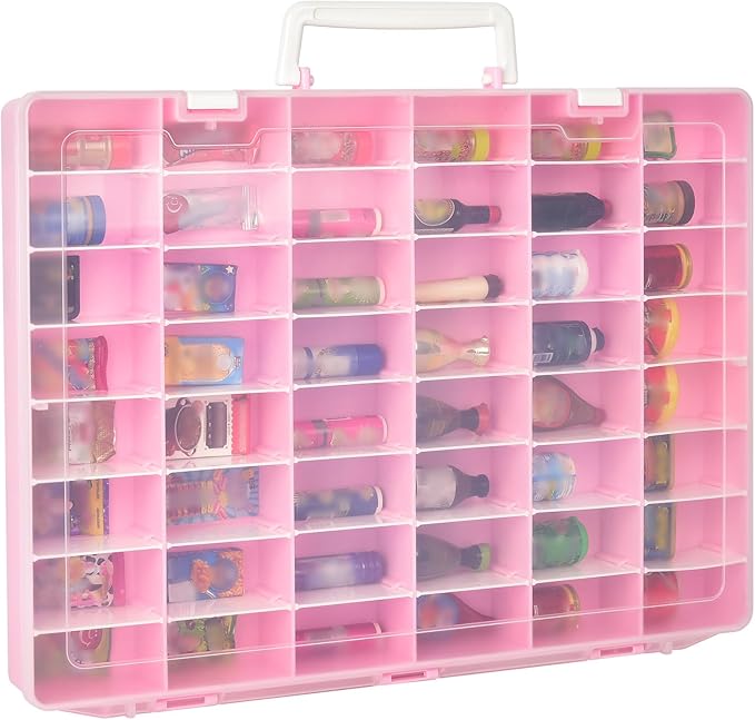 Case Compatible with 5 Surprise for Mini Brands Toys Series 1-4 Mystery Capsule Storage, for Mini Mart Collection Organizer for Collectibles(Case Only) (Pink)