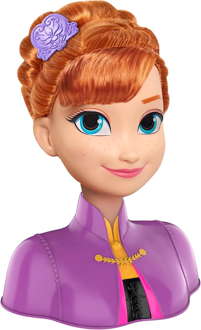 Disney’s Frozen 2 Anna 7.5-inch Styling Head, 17-Pieces, Dress Up and Pretend Play, Kids Toys for Ages 3 Up by Just Play