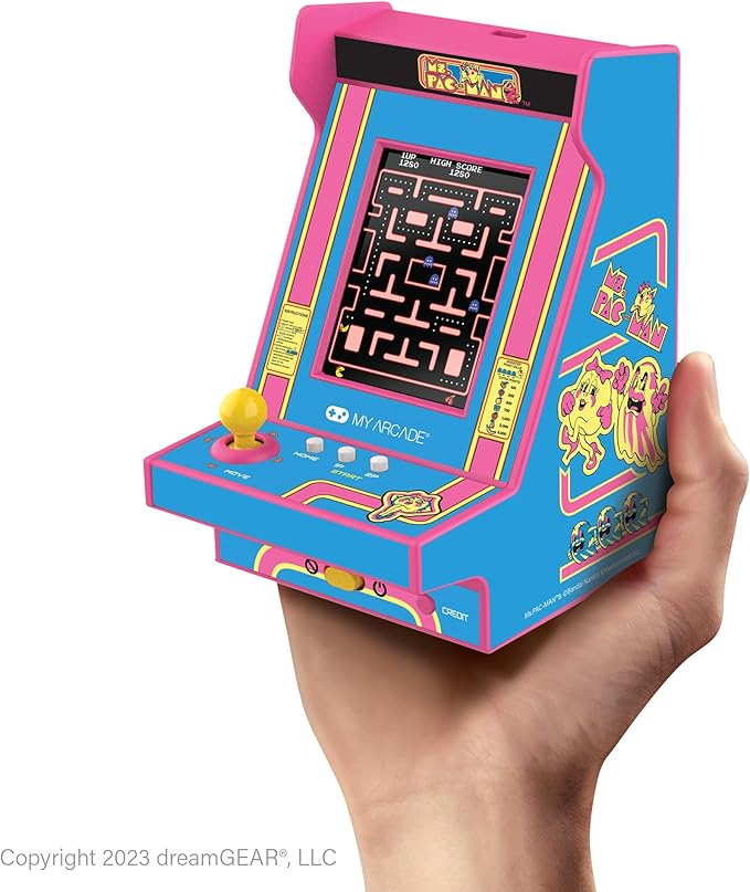 My Arcade Ms. Pac-Man Nano Player - 4.8" Mini Arcade, 2.4" Screen, Arcade Classics, Retro Consoles