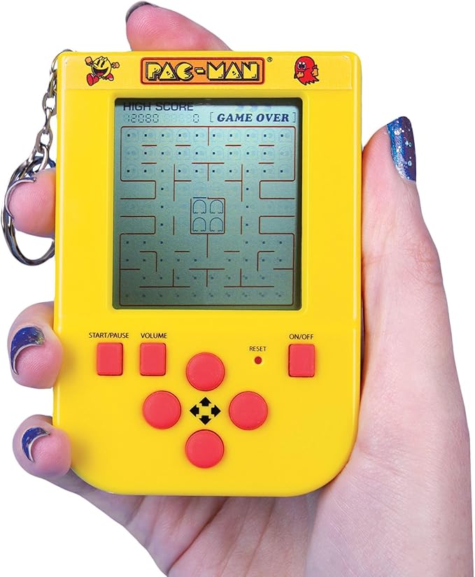 Fizz Creations PAC-Man Keychain Game. Includes LCD Screen, 4-Directional Controls & 4 Game Modes with Original PAC-Man Gameplay & Sounds. Officially Licensed Merchandise
