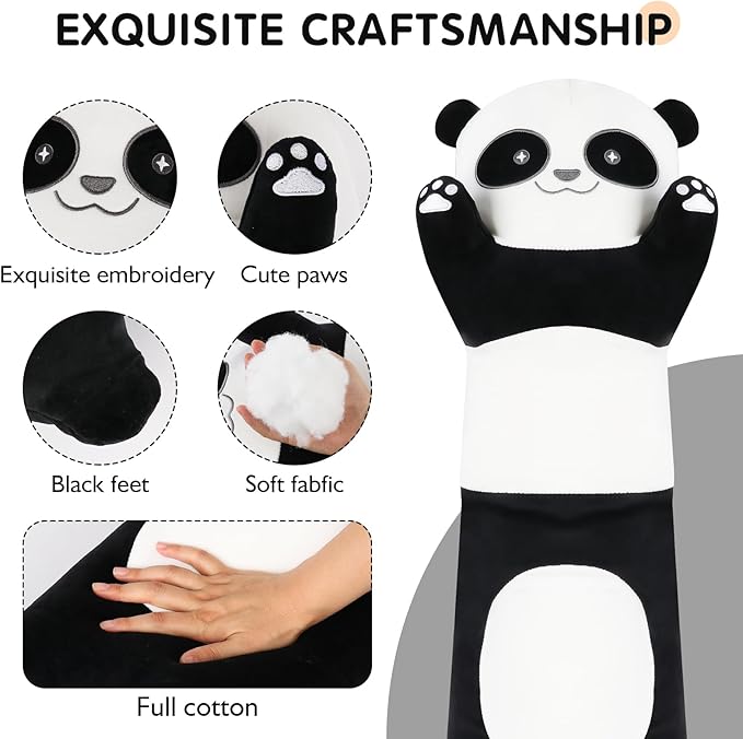 36 inch Cute Giant Panda Bear Plush Soft Body Pillow Plushies, Large Long Panda Stuffed Animals Toy Big Doll, Gift for Kids Girls and Boys, Birthdays