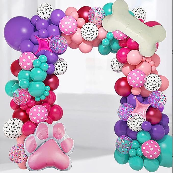 Dog Paw Shaped Foil Balloons Bone Shaped Foil Balloons Dog Party Balloons Decorations for Pets Party Kids Birthday Baby Shower Decorations (Pink1)