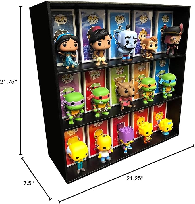 1 Classic Display Case for 4 in. Funko Pop Vinyl Collectible Toy Figures, Black Cardboard