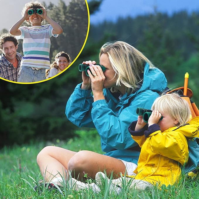 ESSENSON Binoculars for Kids Toys Gifts for Age 3-12 Years Old Boys Girls Kid Telescope Outdoor Toys for Sport and Outside Play Hiking, Bird Watching, Travel, Camping, Birthday Presents (Forest Green)
