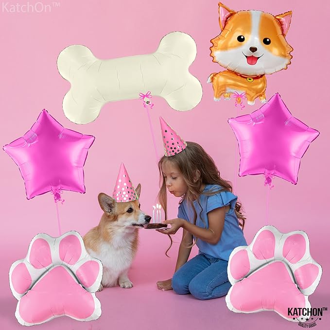 KatchOn Dog Balloon for Party - 28 Inch, Pack of 6 | Paw Balloons, Birthday Decorations | Party Supplies | Puppy Decorations