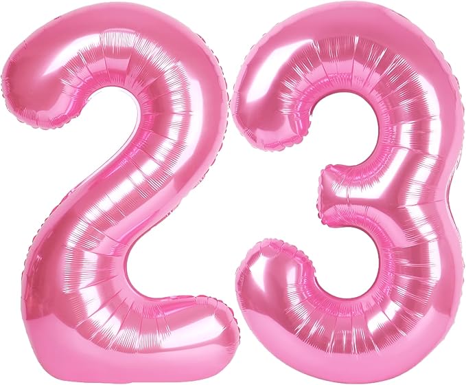 40 Inch Pink Number 23 Digital Balloon,Jumbo Mylar Foil Helium Balloon for 23 Balloons for Birthday Party,Wedding Anniversary Party Decorations