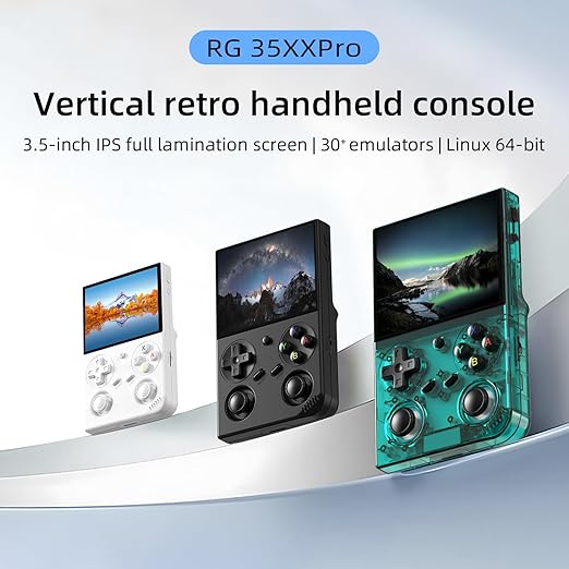 Classic Up Retro Handheld Game Console,Portable Game with 3.5 Inch IPS Screen,with 64G TF Card Pre-Installed 4353 Games Supports 5G WiFi Bluetooth HDMI and TV Output 35XXPRO