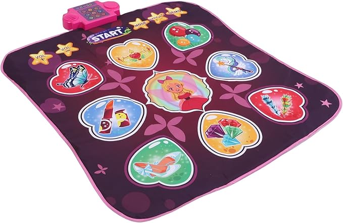 Dance Pad, Electronic Music Mat with LED Lights, Foldable Nonslip Playmat with 80 Sounds, Interactive Fun for Kids Ages 3 to 12 (Pink)