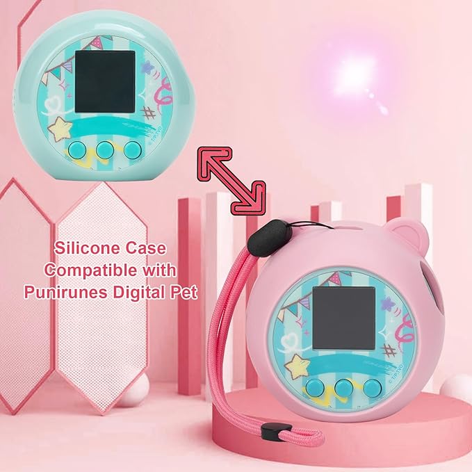 YouKnow Silicone Case Compatible with Punirunes Interactive Digital Toy, Protective Skin Sleeve for Punirunes Virtual Electronic Pets Accessories (Case Only) (Pink)
