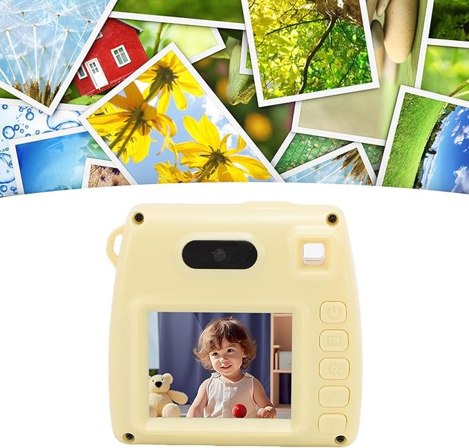 Asixxsix Digital Camera for Kids, 48M 1080P HD Digital Video Camera with Flash and 800mAh Li Battery, Rainproof USB Children Camera for Toddler Teens Students Boys and Girls (Yellow)
