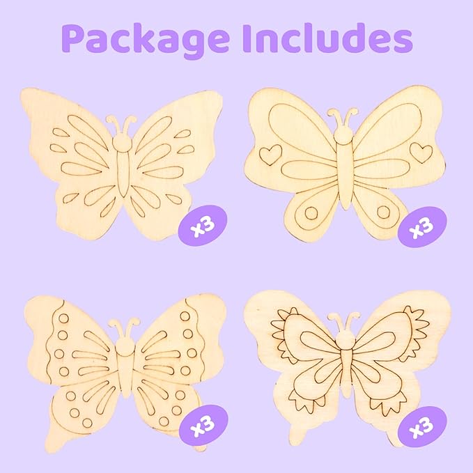 Butterfly Party Favors - 12 PCS Butterfly Birthday Party Supplies - Butterfly Bubbles & Paint Crafts - Butterfly Birthday Decorations Goodie Bags Gifts Prizes for Kids Girls Toddler