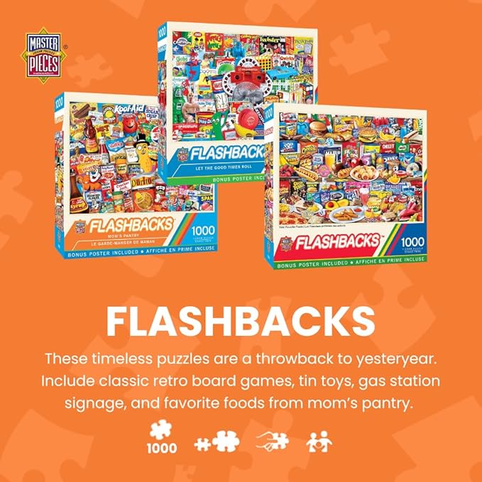 MasterPieces - 1000 Piece Jigsaw Puzzle, Vintage Vinyl Records, Fun for Adults, Family, Kids, Non-Glare Finish, 19.25" x 26.75"