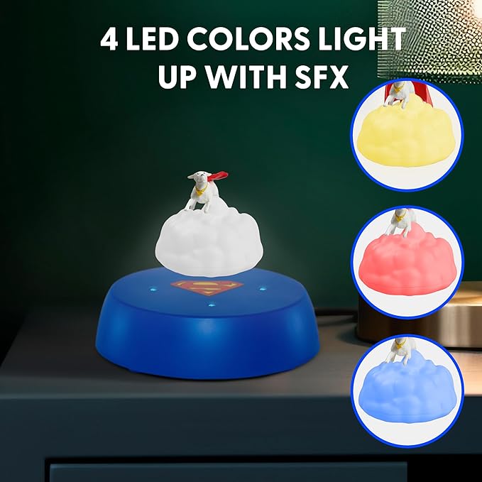 WARNER BROS Officially Licensed DC Comics Superman Krypto Dog Magnetic Floating Collectible with LED Lights – Levitating Display for Home Décor & Gifts