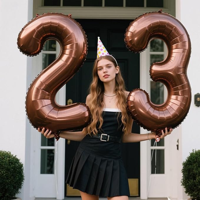 40 Inch Dark Brown Balloon Number 3 Balloon,Number Balloons Chocolate Big Giant Jumbo Number 3 Foil Mylar Balloons for 13th Birthday Party Anniversary Events,Wedding Anniversary Party Decorations