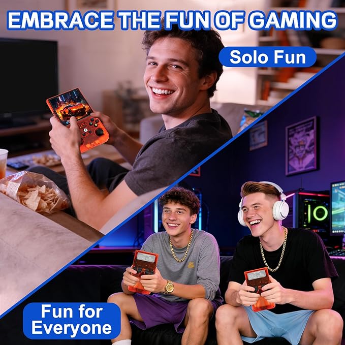 R36MAX Handheld Game Console - 4.0-Inch Screen, Support 22000+Classic Games,128G TF Card,Portable Console with Open Source System,4000mAh Battery,Birthday Gift for Adult or Partner - Red