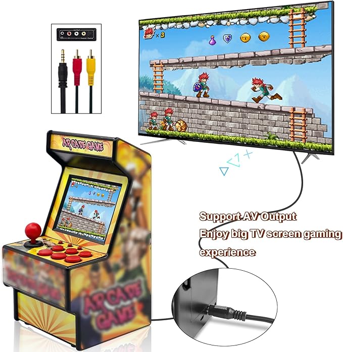 Mini Video Games Machine - 156 Retro Games Console Playable - 2.8 Inch Screen Handheld Gaming Device Support AV Output - Electronic Birthday Xmas Gift for Kids Adults