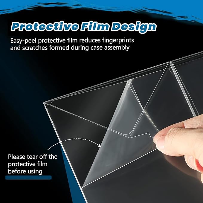 8 Pack Protectors Case Compatible with Funko- 4" Inch Collectible Vinyl Figures, Crystal Clear Protectors, Heavy Duty Display Box w/ Protective Film & Locking Tab, Set of 8