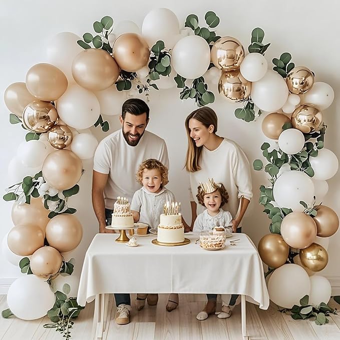 Beige Champagne Gold Balloons 60 Pcs 12 Inch Cream Tan Nude Neutral Balloons for Birthday Baby Shower Bridal Shower Wedding Party Decoration