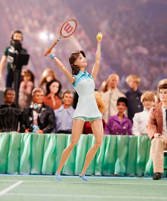 Barbie Inspiring Women Series Billie Jean King Collectible Doll, Approx. 12-in, Wearing Tennis Dress and Accessories, with Doll Stand and Certificate of Authenticity