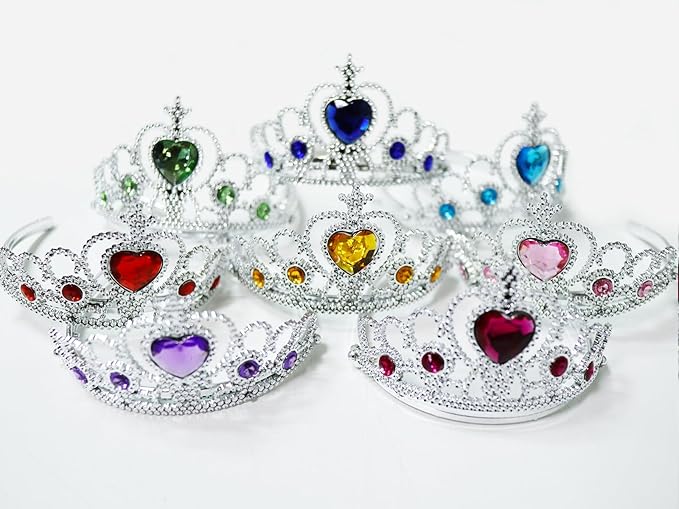 S & E TEACHER'S EDITION 32 Pcs Tiaras Crown Set, Princess Dress Up Costume Party Accessories Costume Xmas Party Favor Plastic Crown for Girls Women Kids