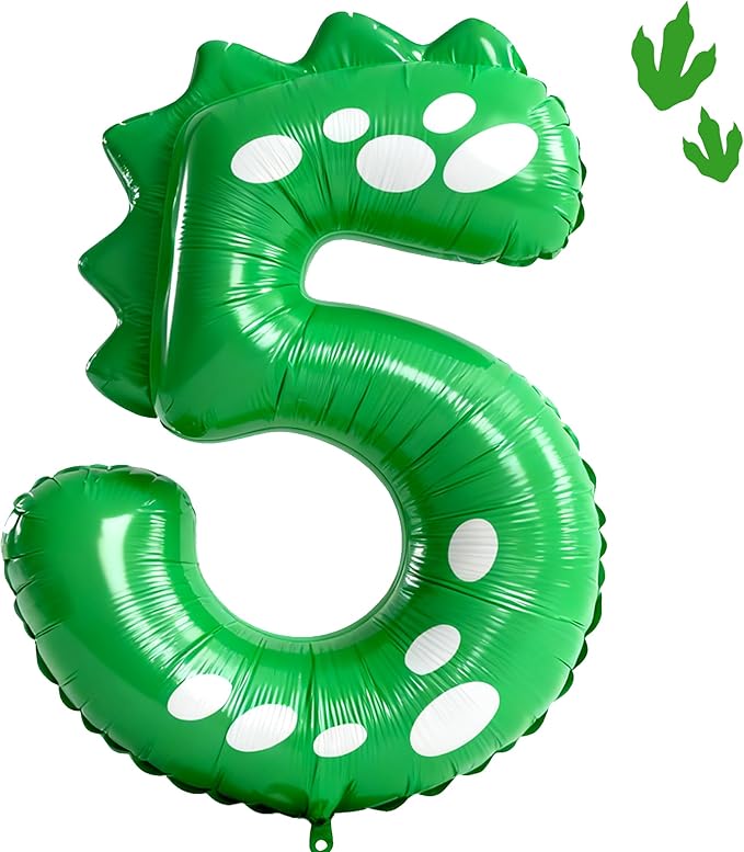 Green Dinosaur Balloons 5th Birthday Decorations for Boys,40inch Big Dinosaur Number 5 Balloon Birthday Party Decoration for Kids Birthday Party Decoration Supplies